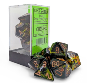 Chessex Brush Deep Forest Polyhedral 7-Die Set