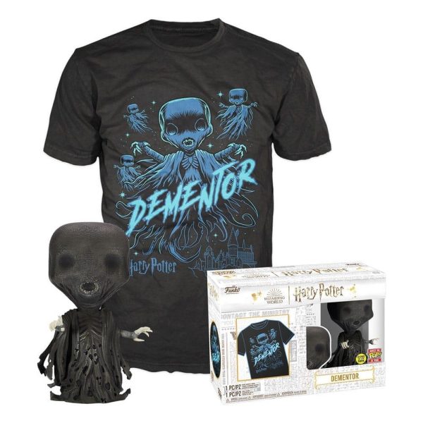 Funko Pop! & Tee (Adult): Harry Potter - Dementor (Glows in the Dark) Vinyl Figure and T-Shirt (S)