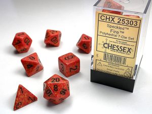 Chessex Speckled Polyhedral 7-Die Set - Fire