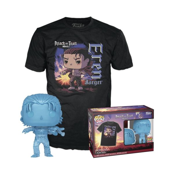 Funko Pop! & Tee (Adult): Attack on Titan Final Season - Eren Jaeger (with Marks) Vinyl Figure and T-Shirt (L)