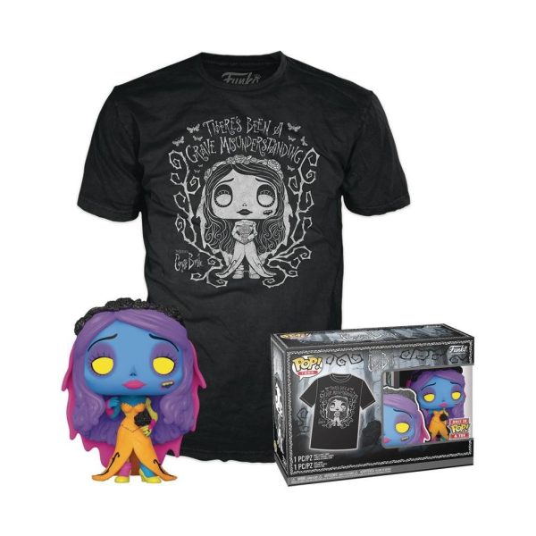 Funko Pop! & Tee (Adult): Tim Burton's Corpse Bride - Emily (Blacklight) Vinyl Figure and T-Shirt (M)