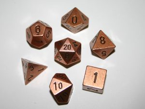 Chessex Specialty Dice Sets - Solid Metal Copper Colour Poly 7 die set