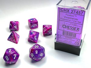 Chessex Festive 7-Die Set - Violet w/white