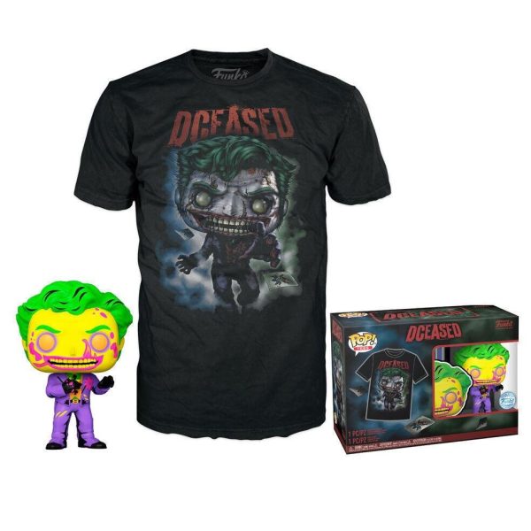 Funko Pop! & Tee (Adult): Comic Cover DC - The Joker (Blacklight)  (Special Edition) Vinyl Figure & T-Shirt (S)