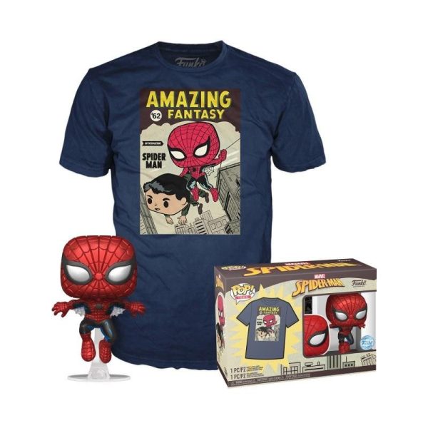 Funko Pop! & Tee (Adult): Spider-Man - Comic Cover (Metallic) Vinyl Figure & T-Shirt (L)