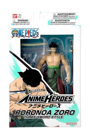 Bandai Anime Heroes: One Piece - Roronoa Zoro Three Sword Style Action Figure (37052)