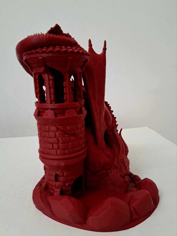 Gamemaker Dragon Tower – 3D Printed Dice Tower (Red Color)