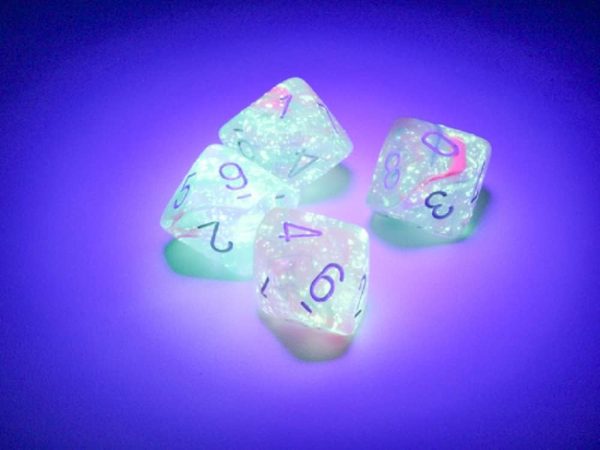 Chessex 10 Die Set - Nebula TM Wisteria/White Luminary 10-Die Set