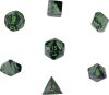 Chessex Gemini Polyhedral 7- Die Set - Black-Grey w/green