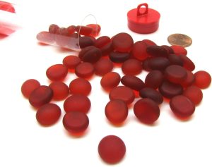 Chessex Gaming Glass Stones in Tube - Frosted Crystal Red (40)