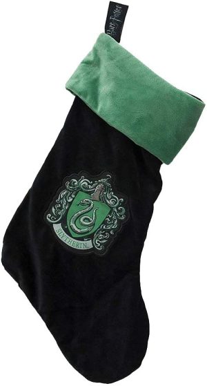 Harry Potter Slytherin Fleece Christmas Stocking Woven Badge 47x30cm