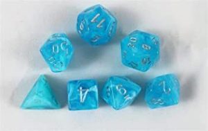 Luminary Sky/Silver Mini Polyhedral 7-Die Set