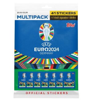 Topps - UEFA Germany Euro 2024 Αυτοκόλλητα Multi Pack (41 Αυτοκόλλητα)