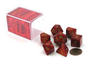 Chessex Scarab 7-Die Set - Scarlet w/gold