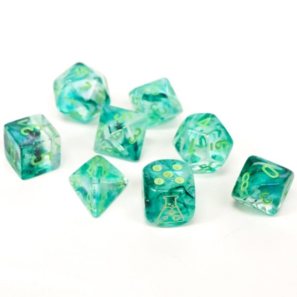 Chessex - Borealis Polyhedral Kelp/light green Luminary 7-Die Set (with bonus die)