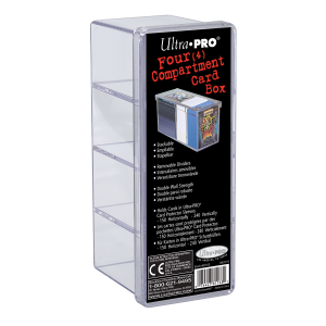 Ultra Pro: 4-Compartment Clear Card Storage Box