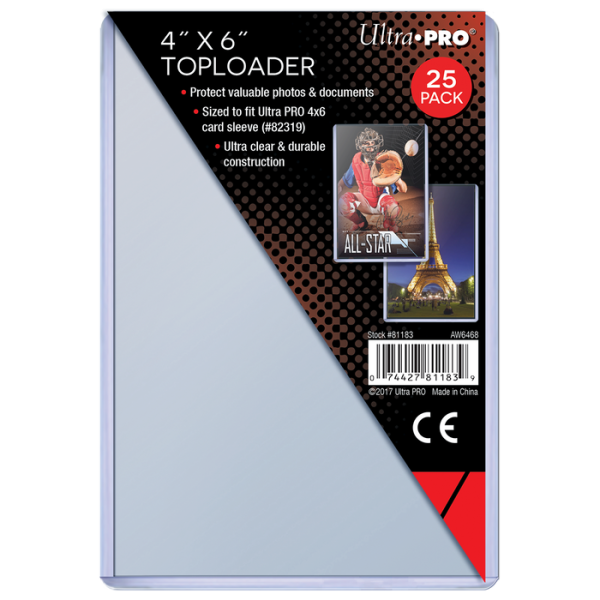 Ultra Pro 101.6mm x 152.4mm (4"x 6") Toploader (25 Pieces)