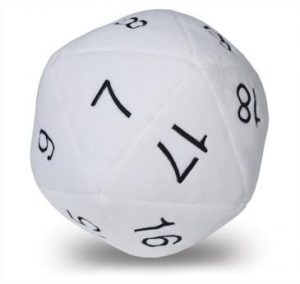 Ultra Pro Jumbo White D20 Novelty Dice Plush