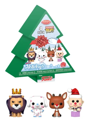 Funko 4-Pack Pocket Pop!: Rudolph The Red-Nosed Reindeer - Happy Holidays Vinyl Figures
