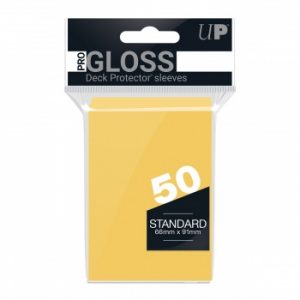 Ultra Pro PRO-Gloss Standard Deck Protector Sleeves - Yellow 66x91mm (50 Θήκες)