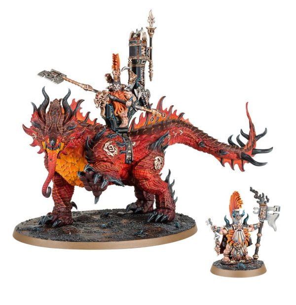 Warhammer Age Of Sigmar - Auric Runesmiter On Magmadroth / Auric Runeson On Magmadroth / Auric Runefather On Magmadroth (84-23)