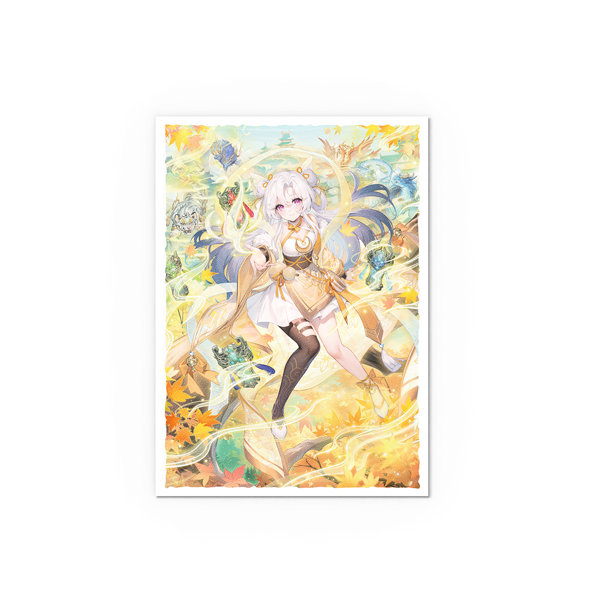 AT-16128_GA100-MATTE-EZAr9-fx.png Dragon Shield Grand Archive - Guo Jia, Heaven’s Favored - Matte Art Sleeves - Standard Size