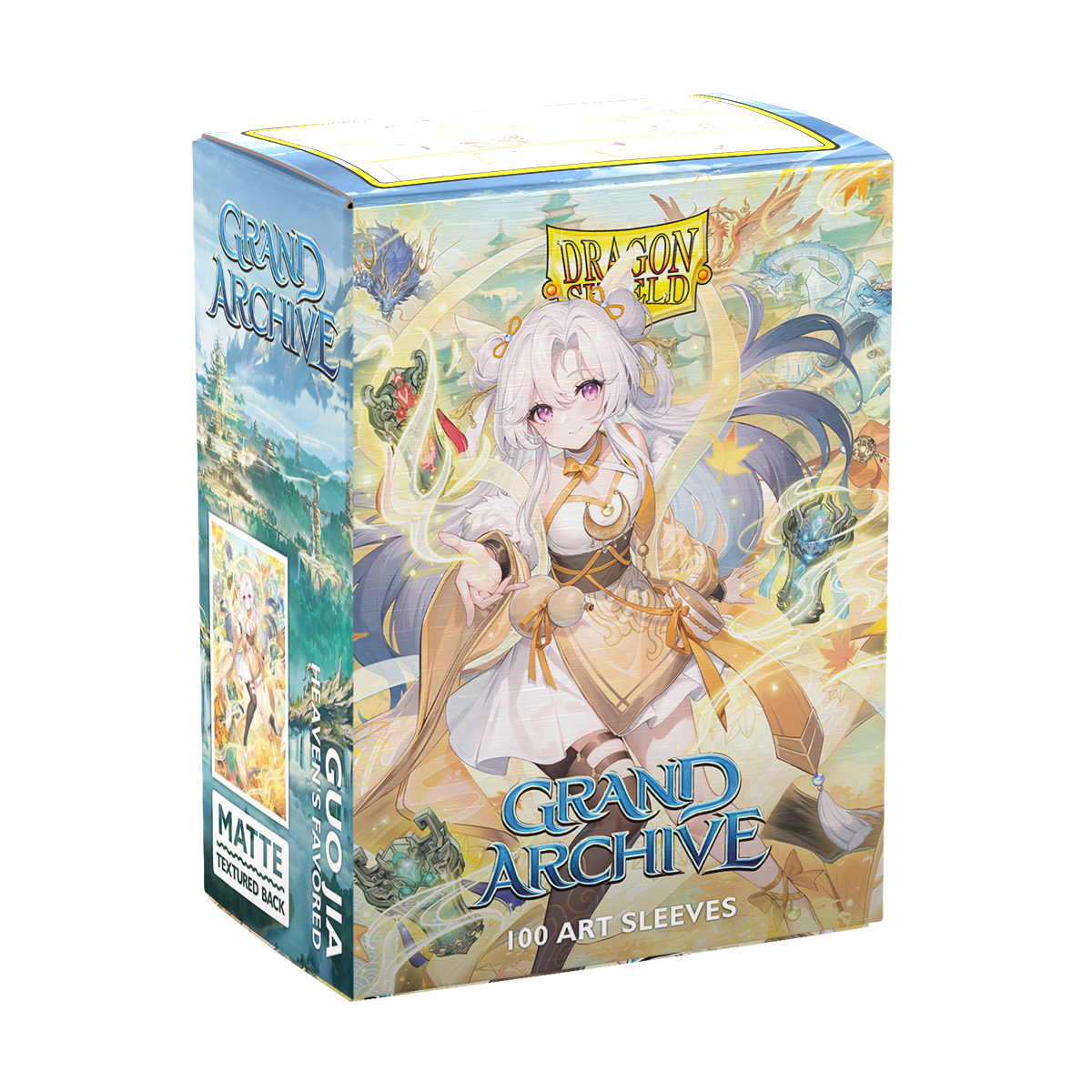 AT-16128_GA100-MATTE-nJ2Ip9cP.png Dragon Shield Grand Archive - Guo Jia, Heaven’s Favored - Matte Art Sleeves - Standard Size