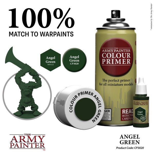 The Army Painter Colour Primer –  Angel Green (400ml)