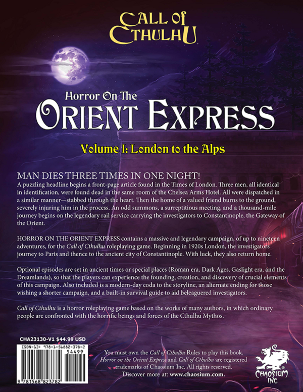 Call of Cthulhu RPG - Horror on the Orient Express