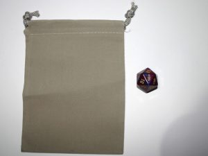 Small Grey Suedecloth Dice Bag