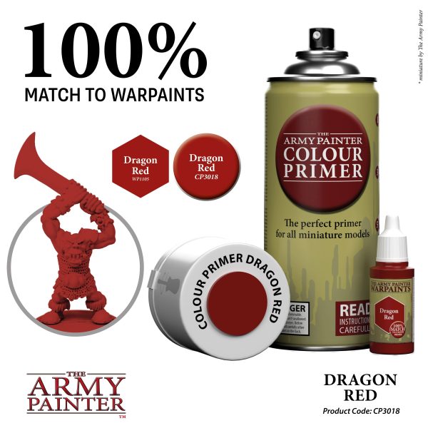 The Army Painter Colour Primer –  Dragon Red (400ml)