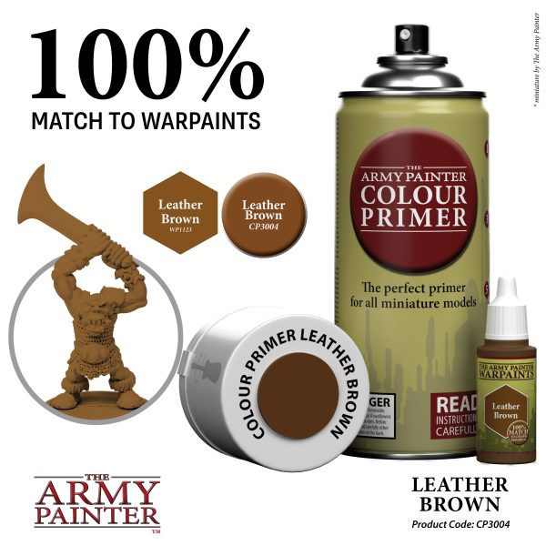 The Army Painter Colour Primer –  Leather Brown (400ml)