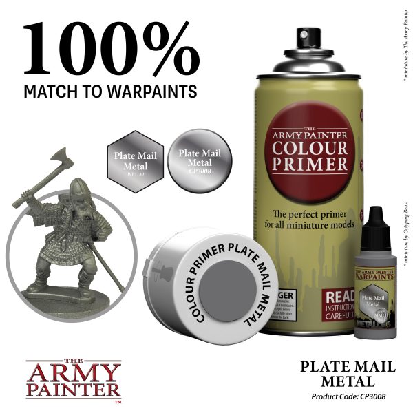 The Army Painter Colour Primer - Plate Mail Metal (400ml)