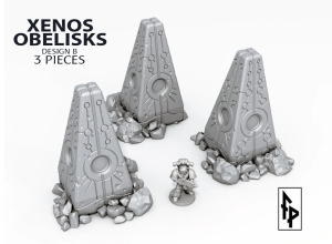 Gamemaker 3x Xenos Obelisks Alien Scenery Terrain for War Games Set B