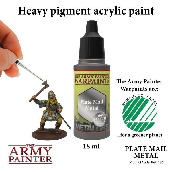 The Army Painter Warpaints - Plate Mail Metal Χρώμα Μοντελισμού (18ml)