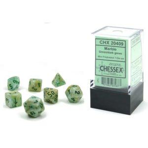 Chessex Marble 7-Die Set - Green w/dark green