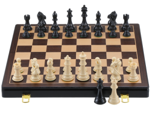 Chess Set Knight Templar Series (Wooden Board, Plastic ABS 3x Weight Pieces, King 3.75")
