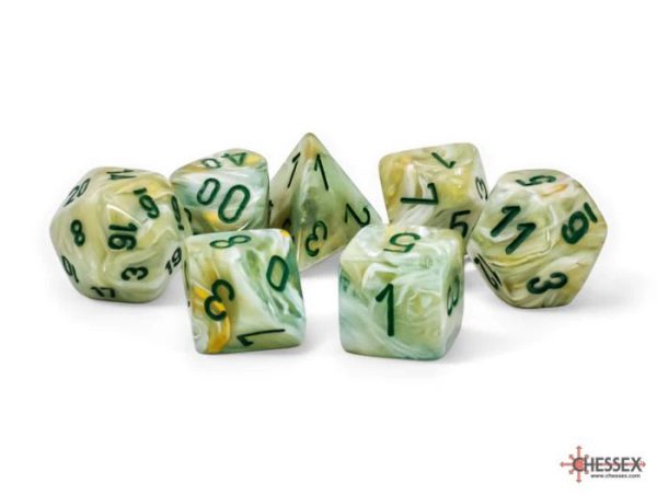 Marble Mega-Hedral Green/Dark Green Polyhedral 7-Die Set