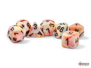 Festive Mega-Hedral Circus/Black Polyhedral 7-Die Set