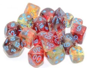 Nebula Luminary Primary/Blue Polyhedral 7-Die Set