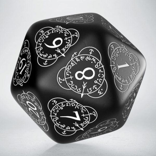 D20 Level Counter Black & White Die