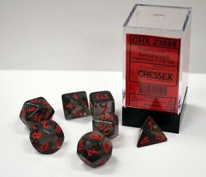 Translucent Polyhedral Smoke/Red 7 Set