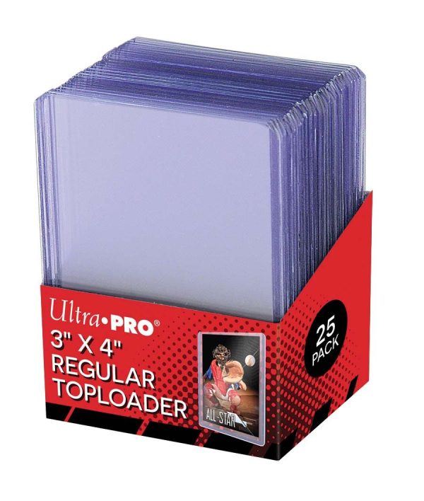 Ultra Pro 3" x 4" Clear Regular Toploaders for Standard Size Cards (25ct)