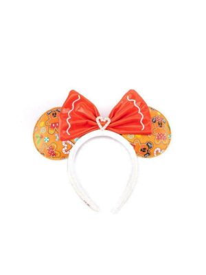 Loungefly: Disney Ginger Bread Aop Patent Bow Heart Headband (WDHB0094)