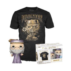 Funko Pop! & Tee (Adult): Harry Potter - Dumbledore with Wand (Metallic) (Special Edition)Vinyl Figure & T-Shirt (XL)