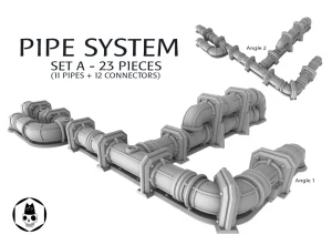 Gamemaker Modular Sci fi Pipe System – Scenery Terrain Set Suitable For War Games - Set A