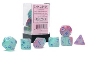 Gemini Polyhedral Gel Green- Pink/blue Luminary 7-Die Set