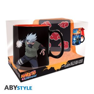 NARUTO SHIPPUDEN - Σετ Δώρου Κούπα Mug Heat Change 460ml + Σουβέρ Coaster Akatsuki