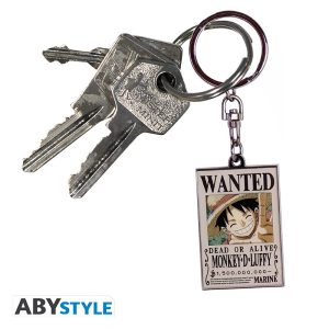 ONE PIECE - Μπρελόκ Keychain "Wanted Luffy"