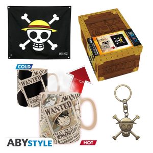 ONE PIECE - Premium Flag + 3D Μπρελόκ Keychain + Κούπα Mug Heat Change